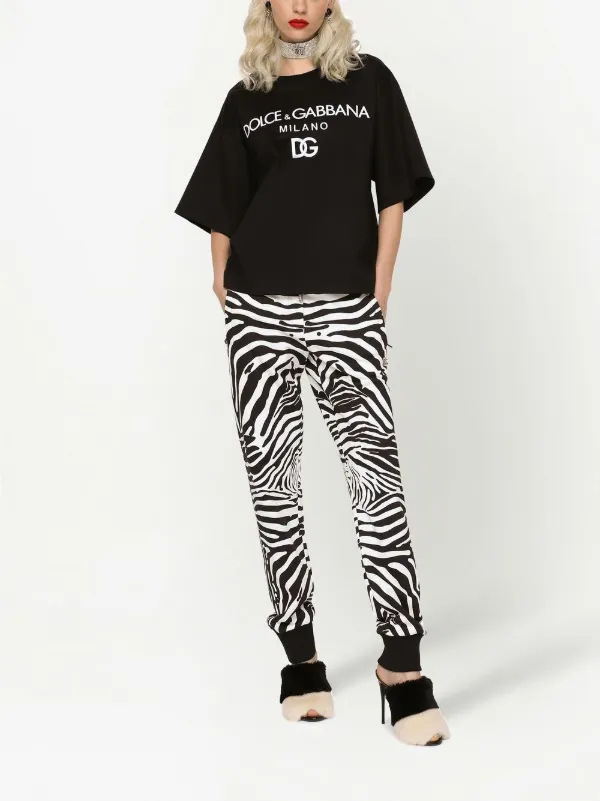 Dolce & Gabbana flocked-logo Cotton T-shirt | Black | FARFETCH