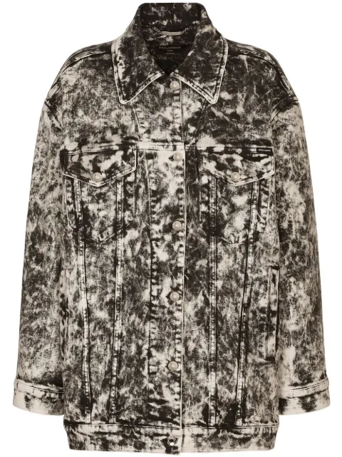 Dolce & Gabbana marbled-print denim jacket