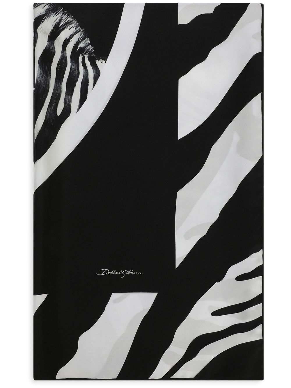 Dolce & Gabbana zebra-print twill scarf - Black