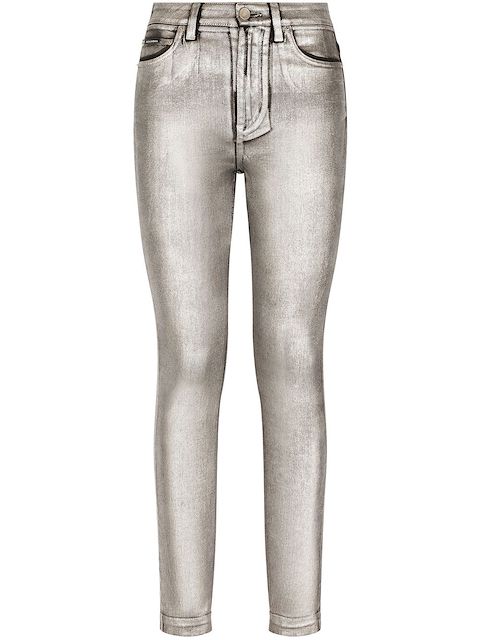 Dolce & Gabbana Audrey metallic-effect skinny jeans