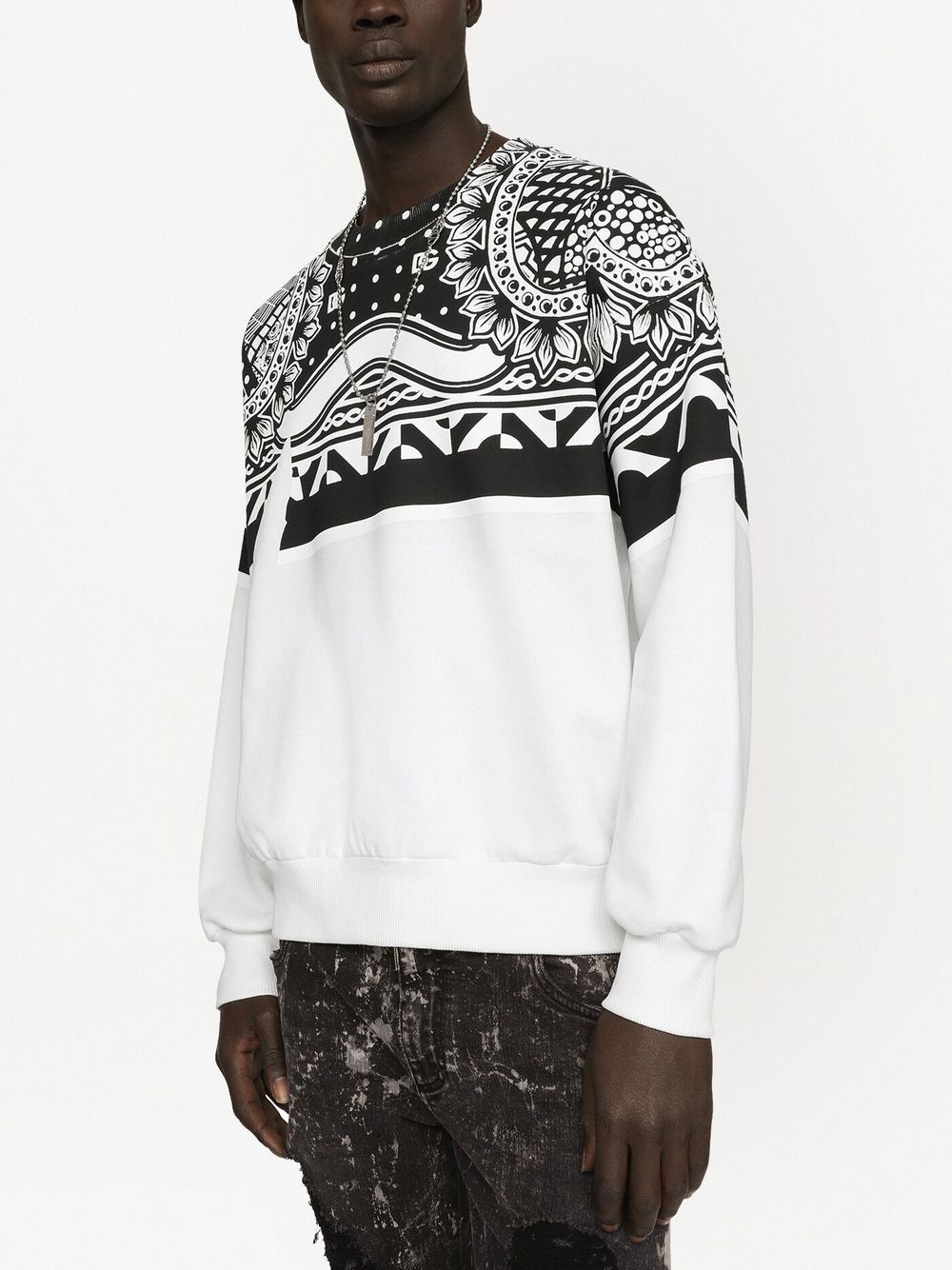 Shop Dolce & Gabbana Bandana-print Sweatshirt In White