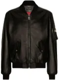Dolce & Gabbana logo-tag leather jacket - Black