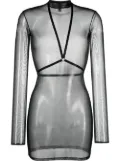 Maison Close harness-detail mesh dress - Black