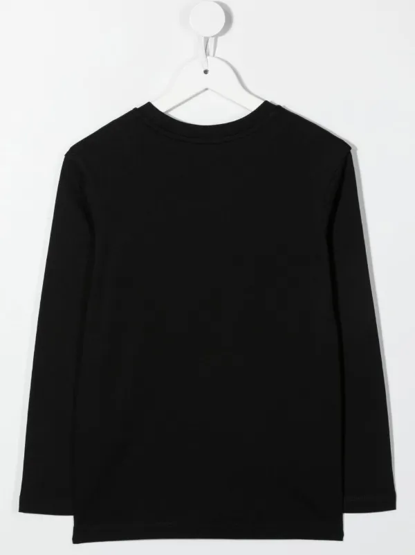 Moschino Kids logo-print long-sleeve T-shirt | Black | FARFETCH ZA