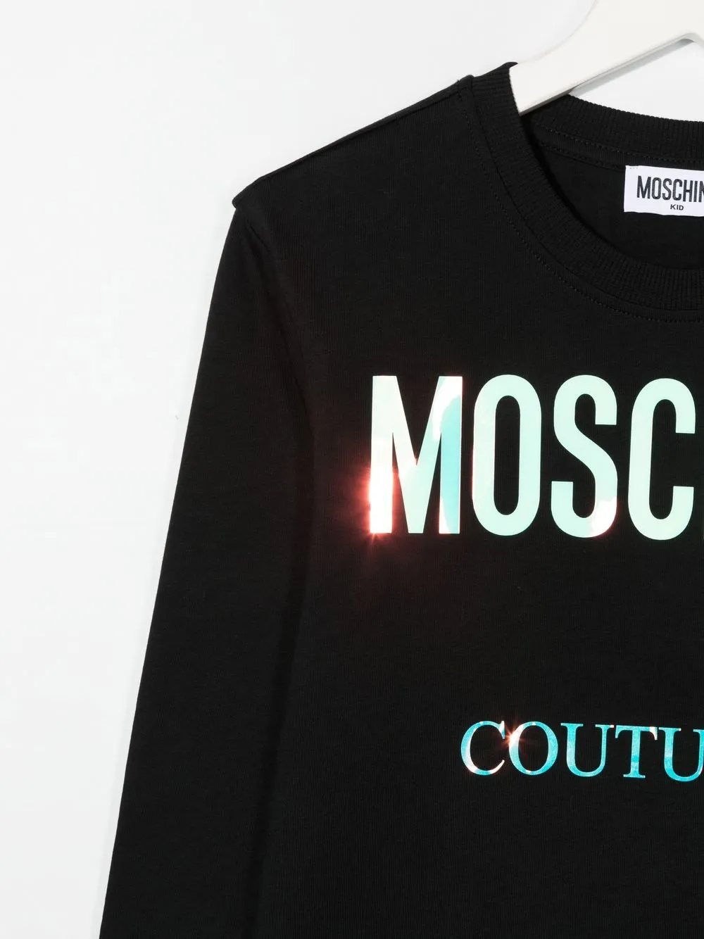  Moschino Kids Langarmshirt Mit Logo Print   Schwarz 