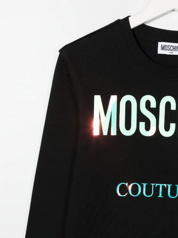 Moschino Kids logo-print long-sleeve T-shirt | Black | FARFETCH ZA