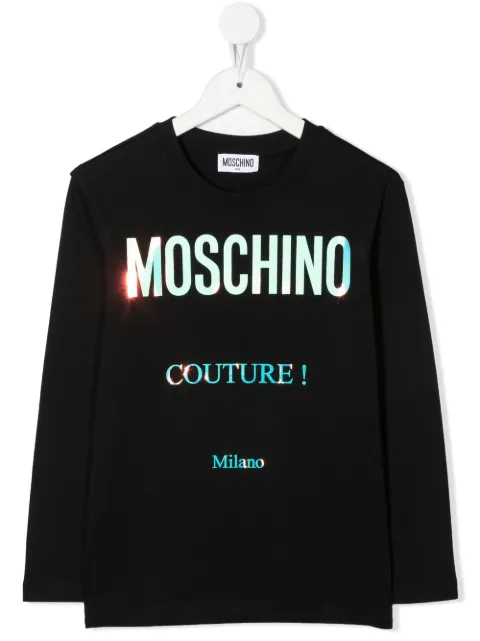 Moschino Kids logo-print long-sleeve T-shirt