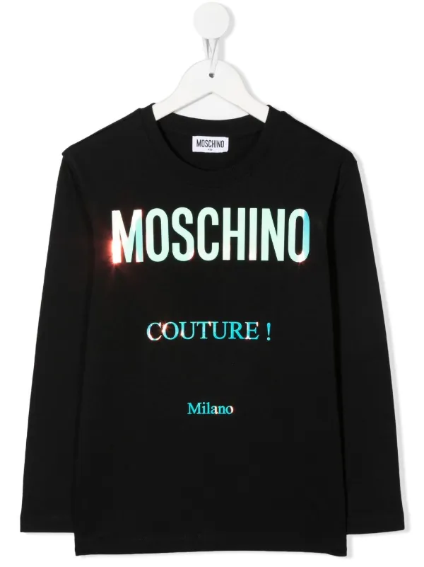 Moschino Kids logo-print long-sleeve T-shirt Black FARFETCH BH