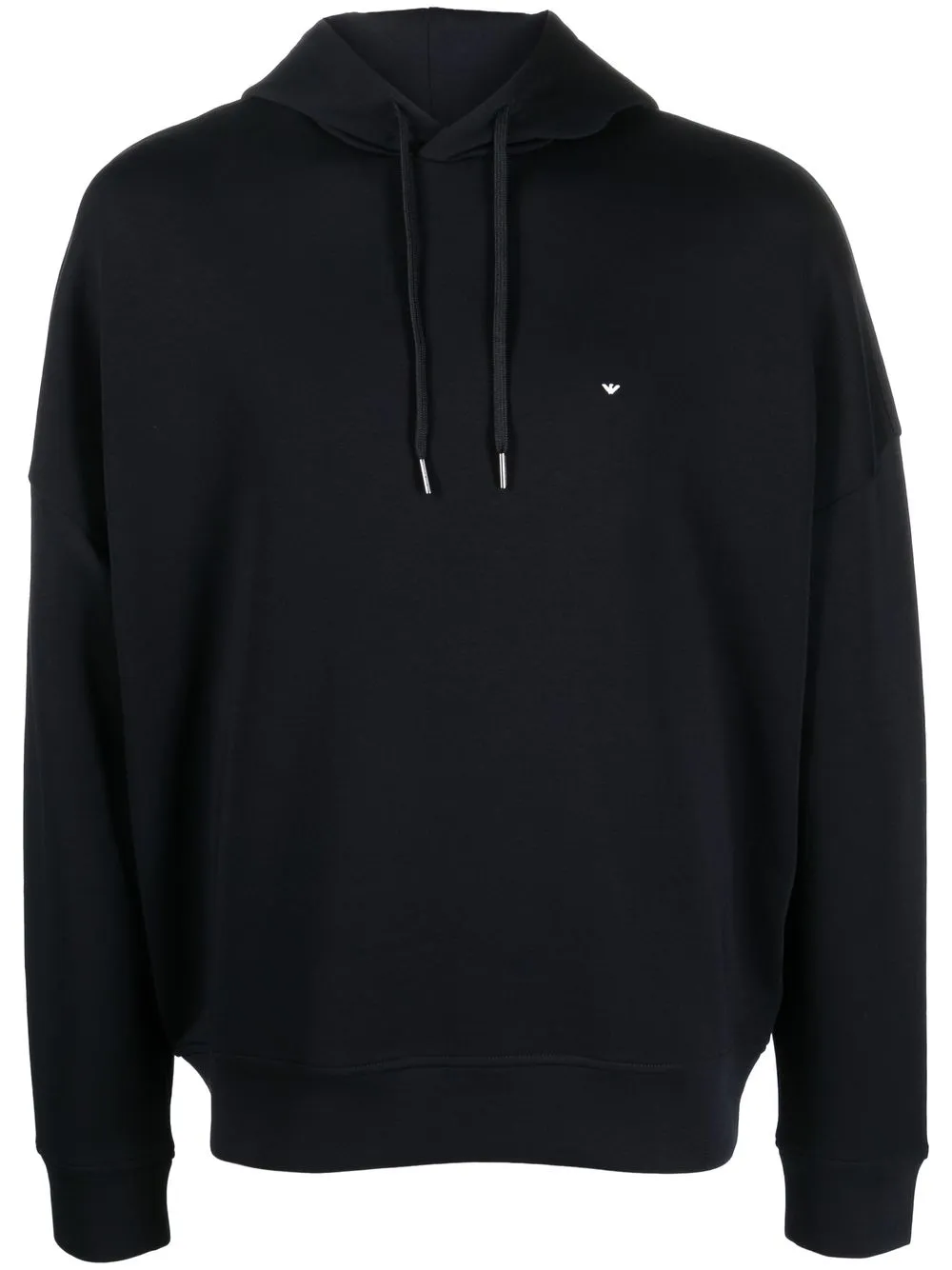 

Emporio Armani embroidered-logo drawstring hoodie - Blue