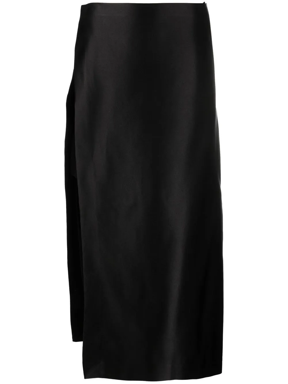 The Row Kanita Layered Silk Skirt In Black