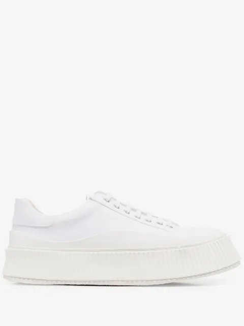 Jil Sander tenis con logo y suela gruesa