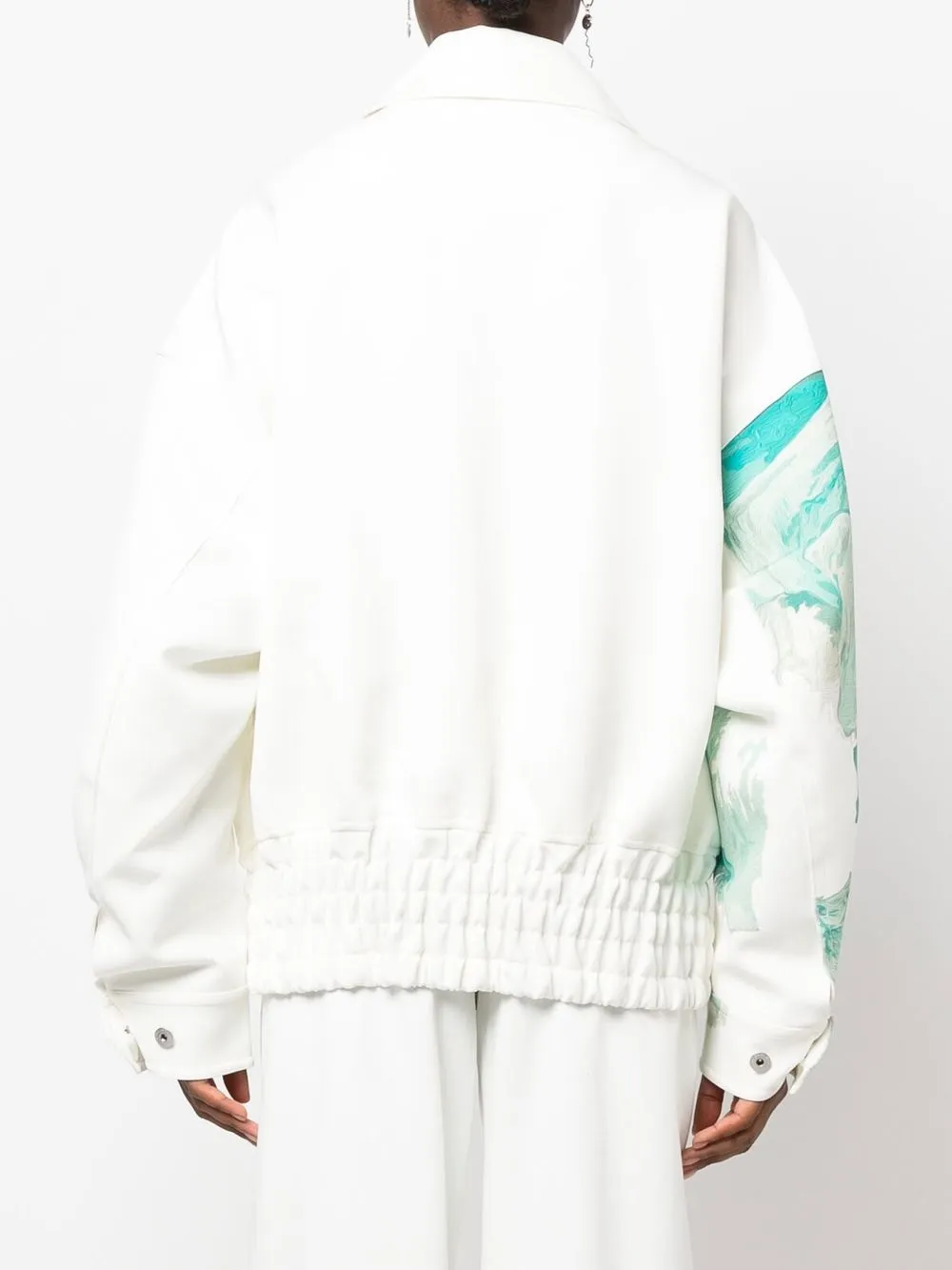 Feng Chen Wang Faded watercolour-print Jacket - White