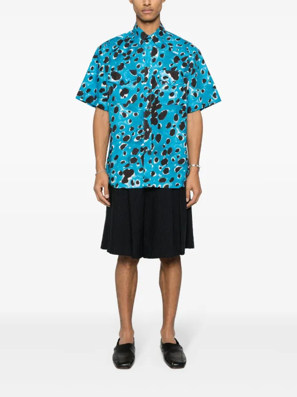 Marni abstract-print Cotton Shirt | Blue | FARFETCH