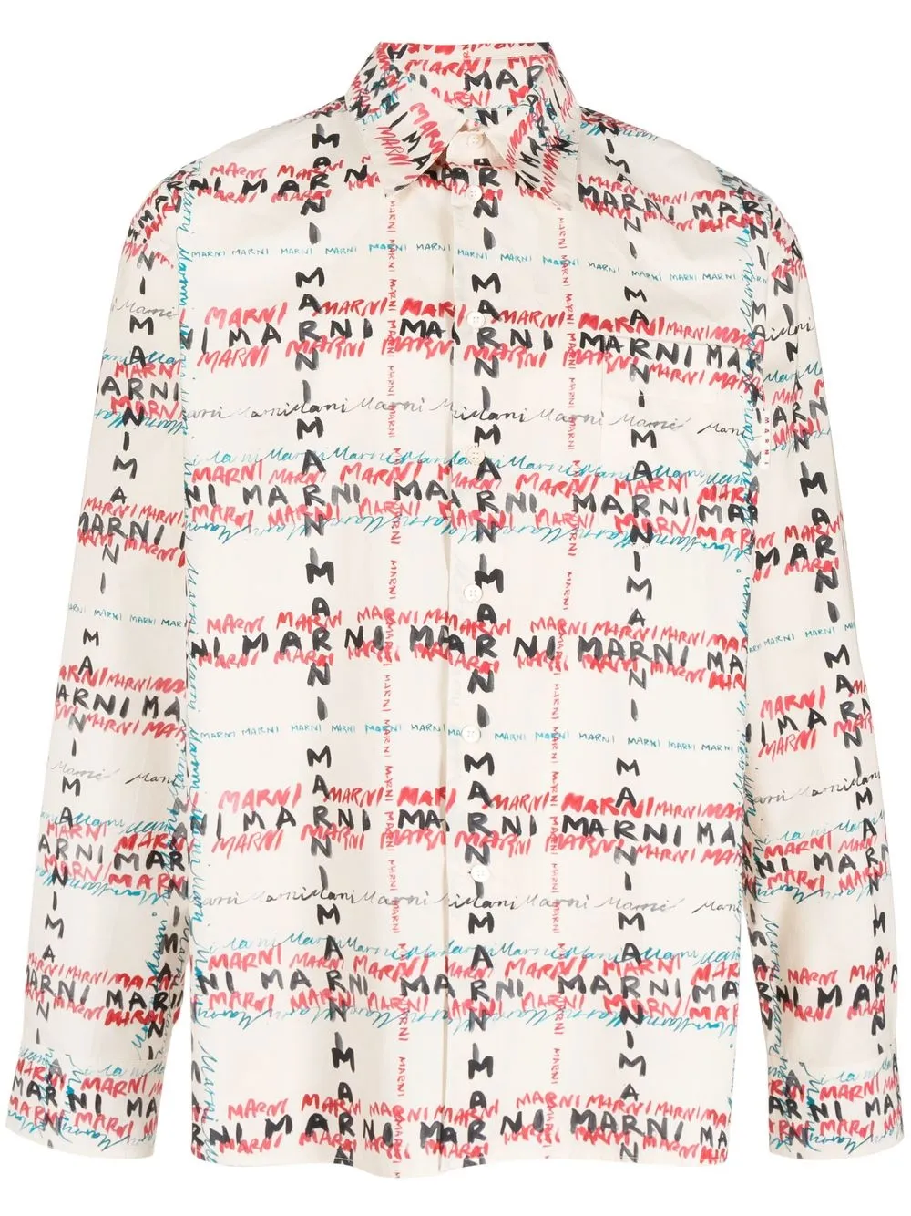 

Marni camisa con logo estampado - Blanco