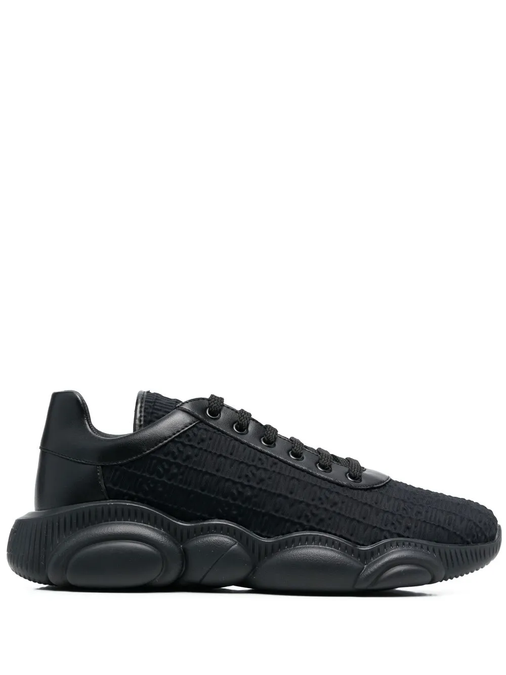 

Moschino tenis bajos con monograma en relieve - Negro