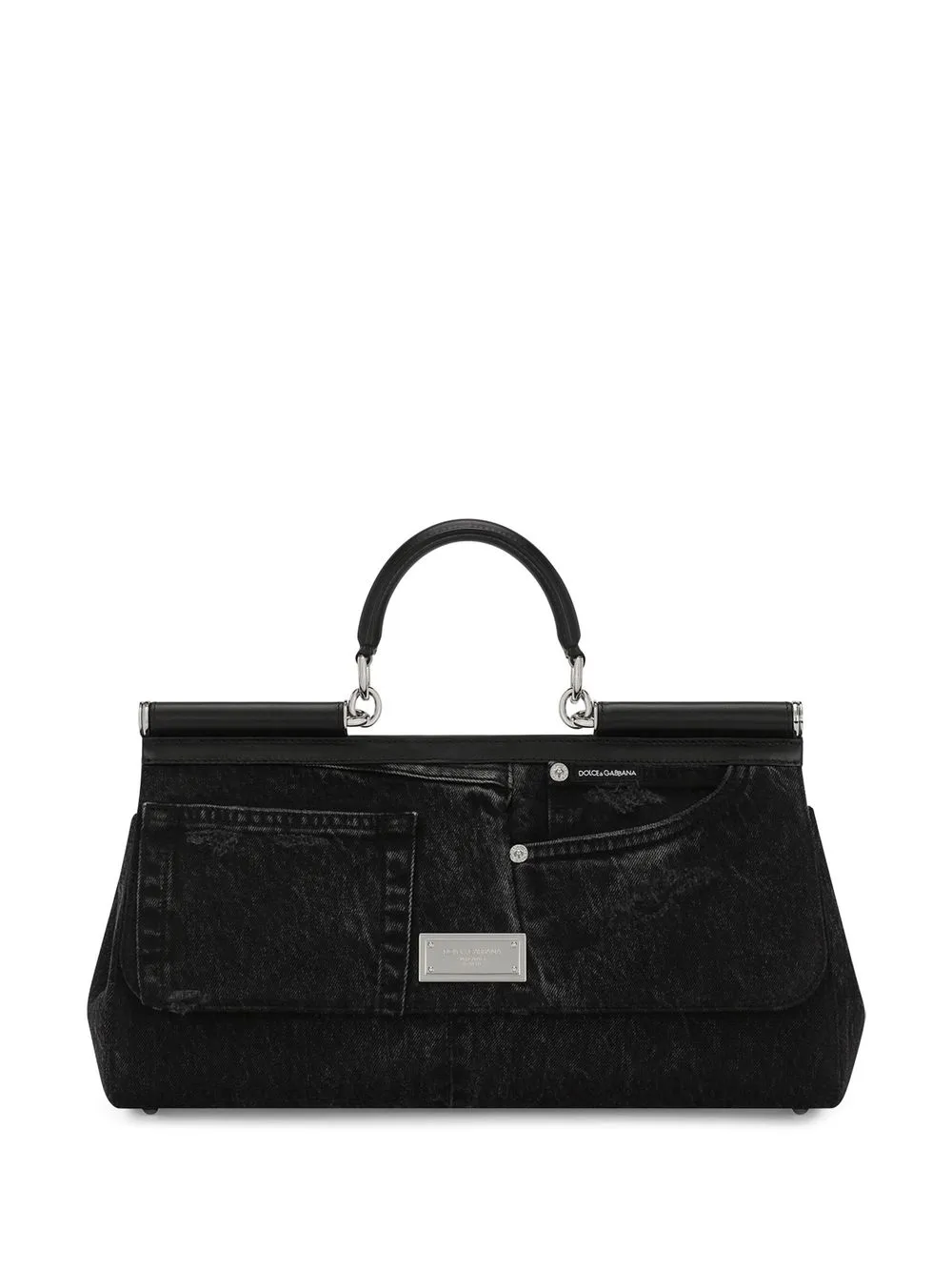 

Dolce & Gabbana tote Sicily de mezclilla - Negro