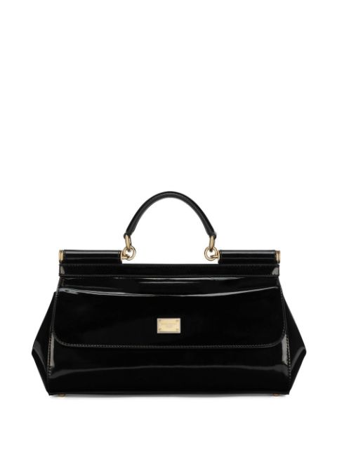 Dolce & Gabbana Elongated Sicily patent leather top-handle bag Women