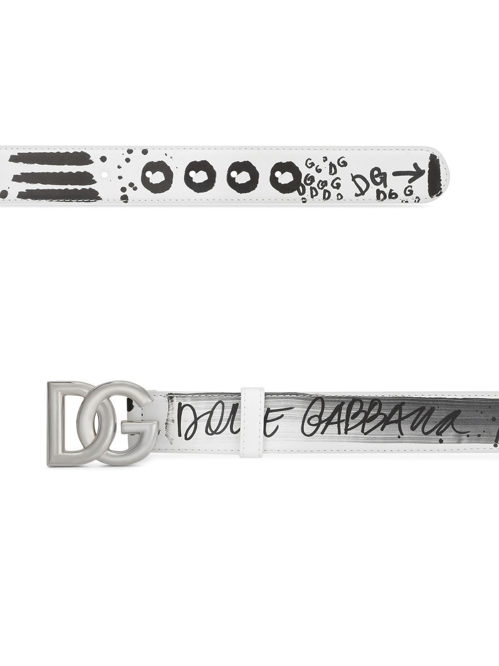 Dolce & Gabbana Gespriem met graffiti-print - Wit