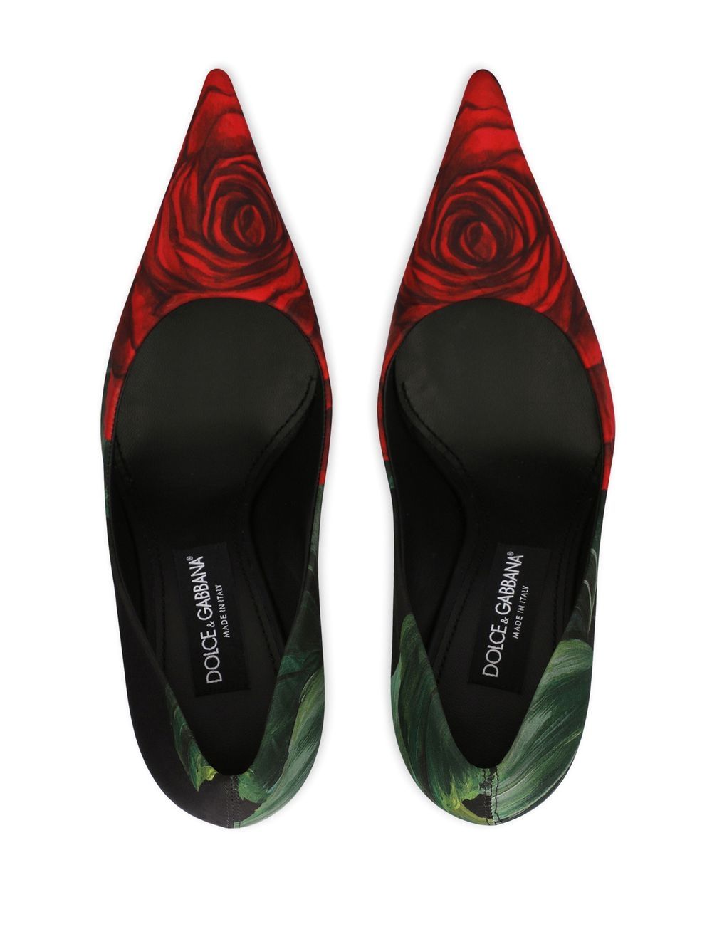 Dolce & Gabbana Décolleté 105mm rose-print Pumps | Black | FARFETCH