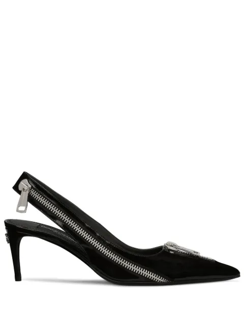 Dolce & Gabbana zip-detail pointed pumps 