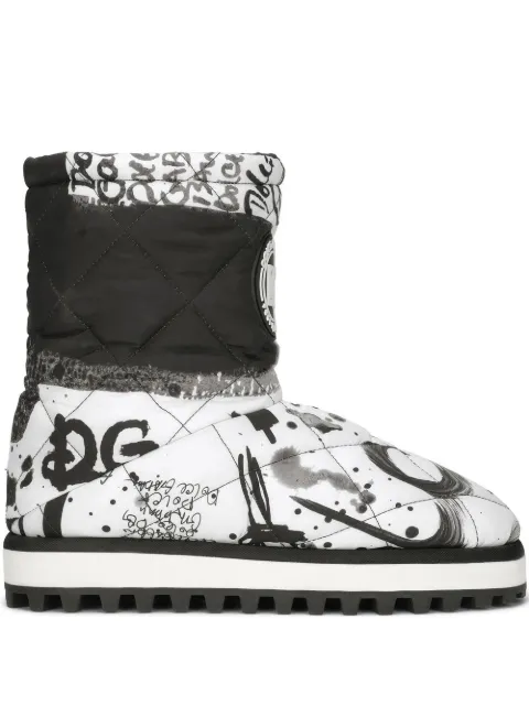 Dolce & Gabbana bottes matelassées à imprimé taches de peinture