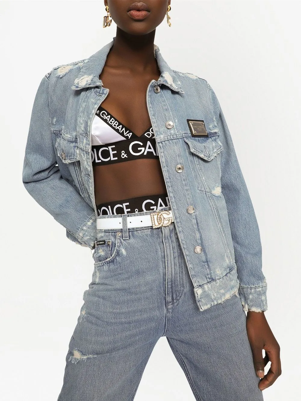 DOLCE & GABBANA DG-LOGO LEATHER BELT