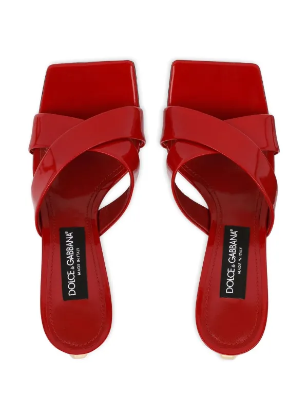 Dolce & Gabbana 3.5 75mm Patent Leather Mules | Red | FARFETCH