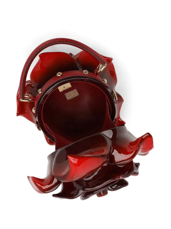 【DOLCE&GABBANA】レッドベルベット フラワー ハンドバッグ Dolce & Gabbana Dolce Box rose-motif Tote Bag | Red | FARFETCH