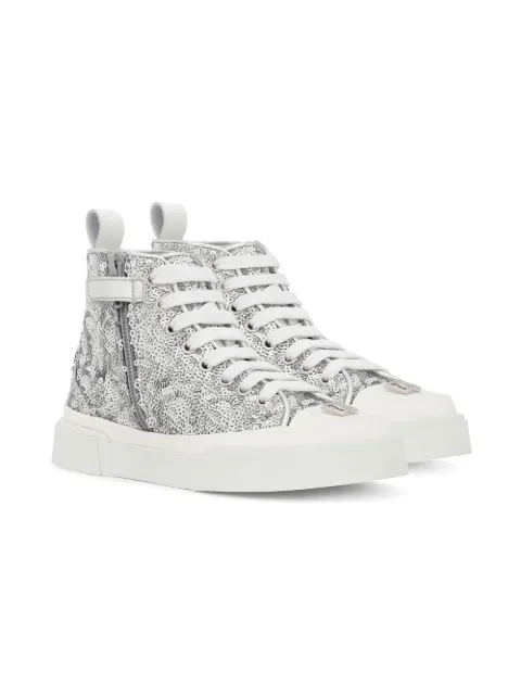 Dolce & Gabbana Kids Portofino glitter high-top sneakers