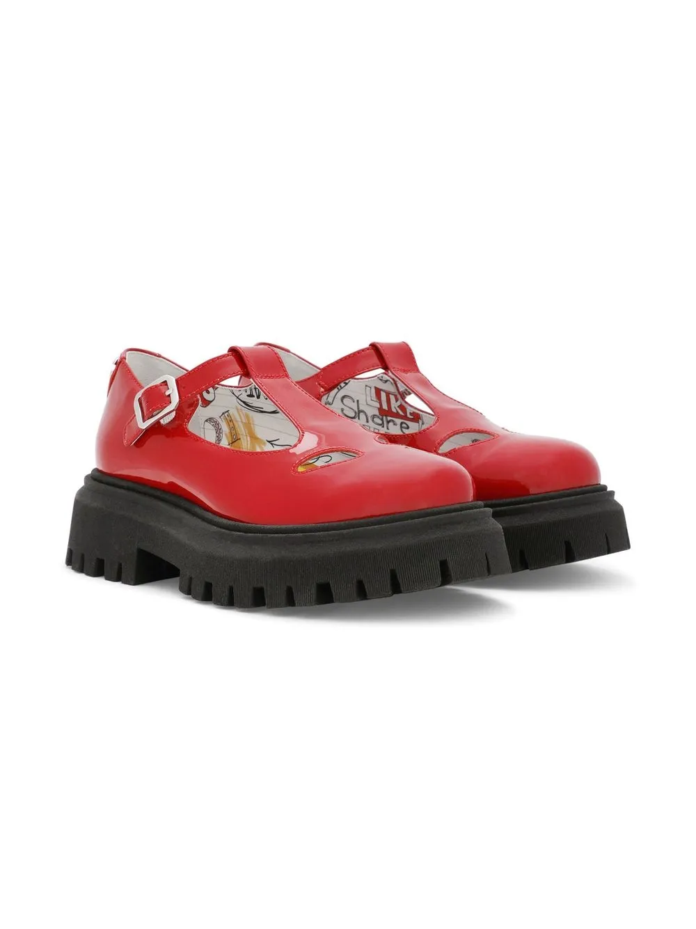 Dolce & Gabbana Kids' Chunky Sole Ballerinas In Red