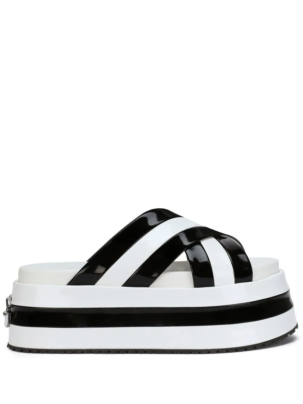 Dolce & Gabbana sandalias con detalle de rayas - Blanco