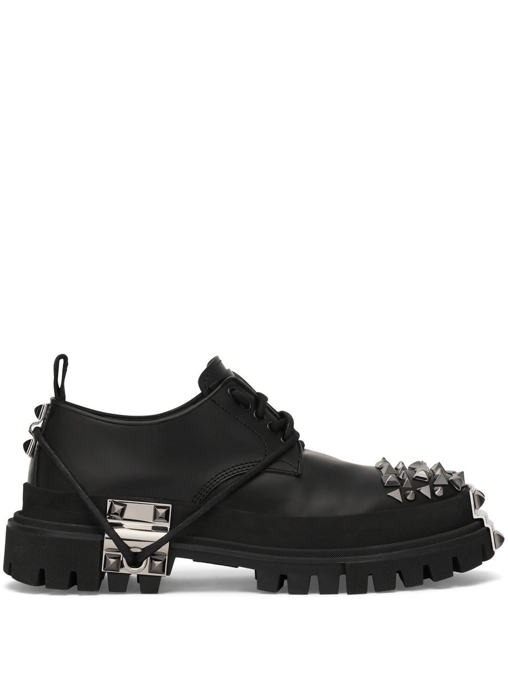 Dolce & Gabbana Stud-detail Derby Shoes In Black