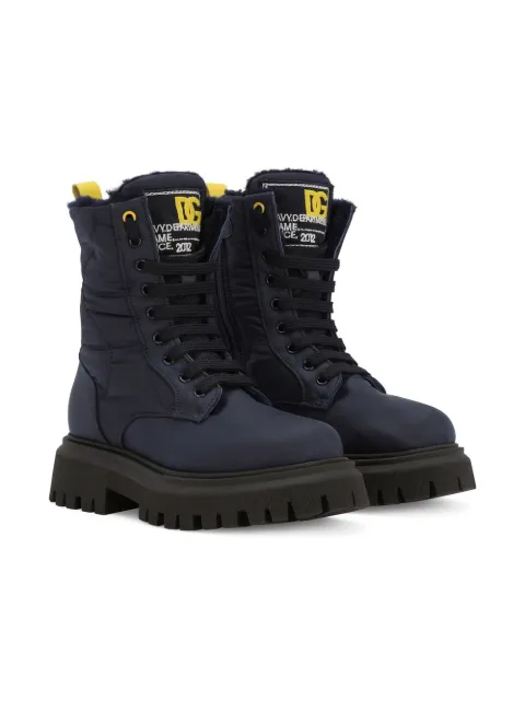 Dolce & Gabbana Kids lace-up cargo ankle boots