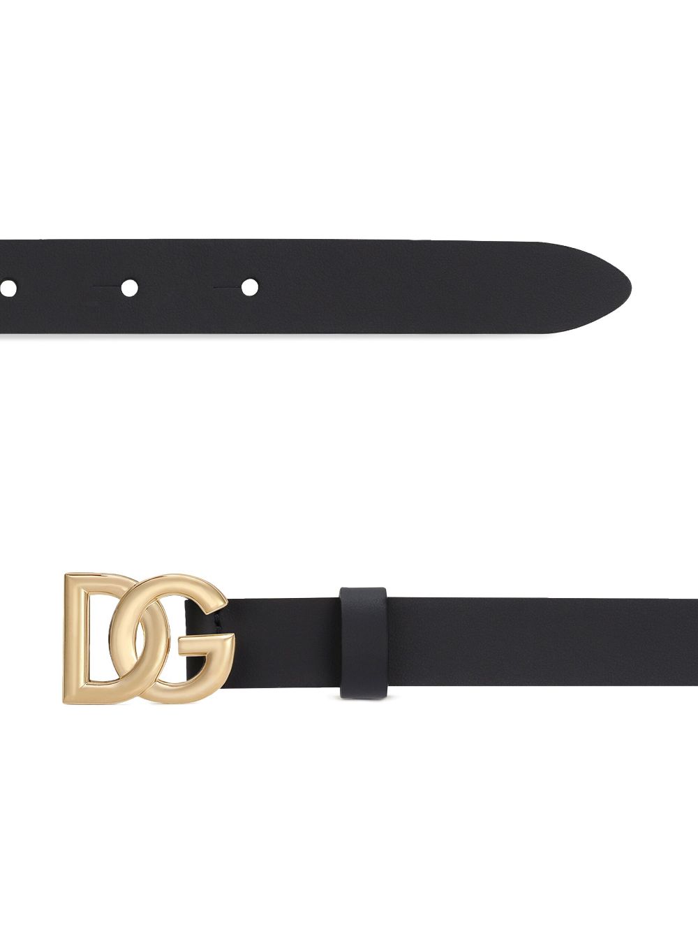 Shop Dolce & Gabbana Dg-logo Leather Belt In Black