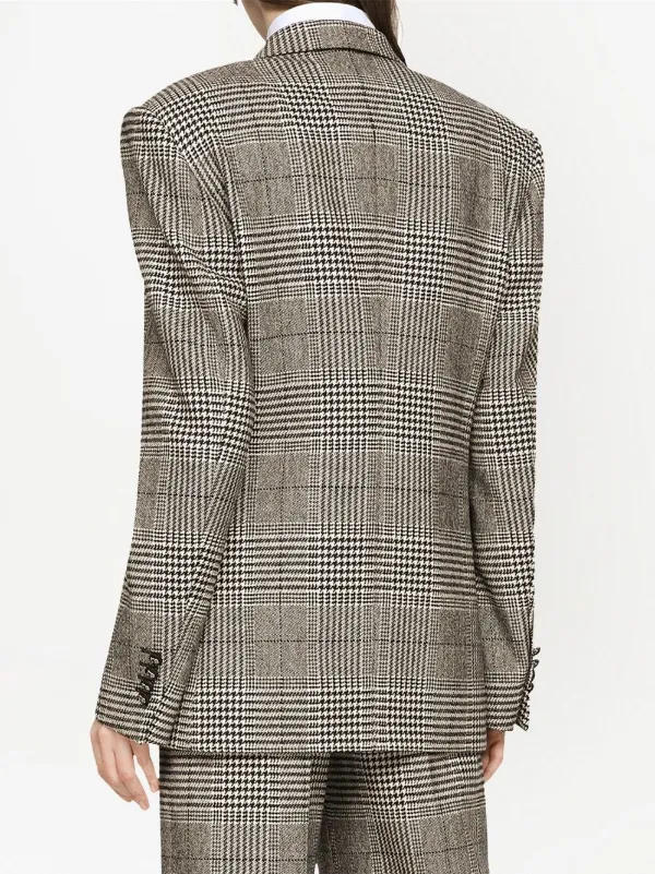Dolce & Gabbana glen-plaid double-breasted Blazer | White | FARFETCH