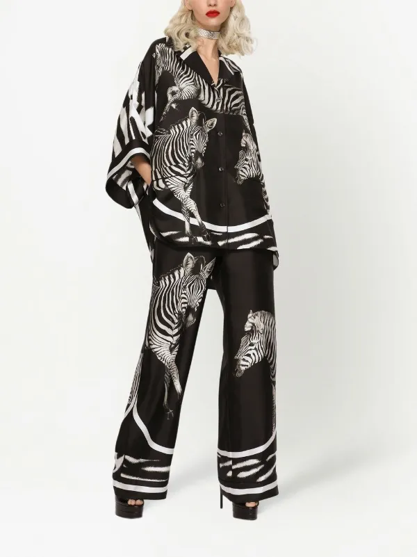 Dolce & Gabbana zebra-print Twill Shirt | Black | FARFETCH