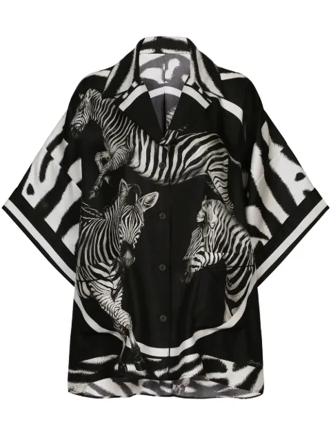 Dolce & Gabbana zebra-print twill shirt