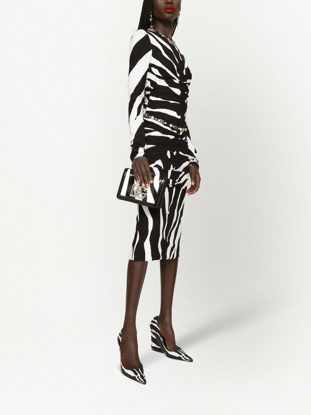 Image 2 of Dolce & Gabbana zebra-print long-sleeve dress