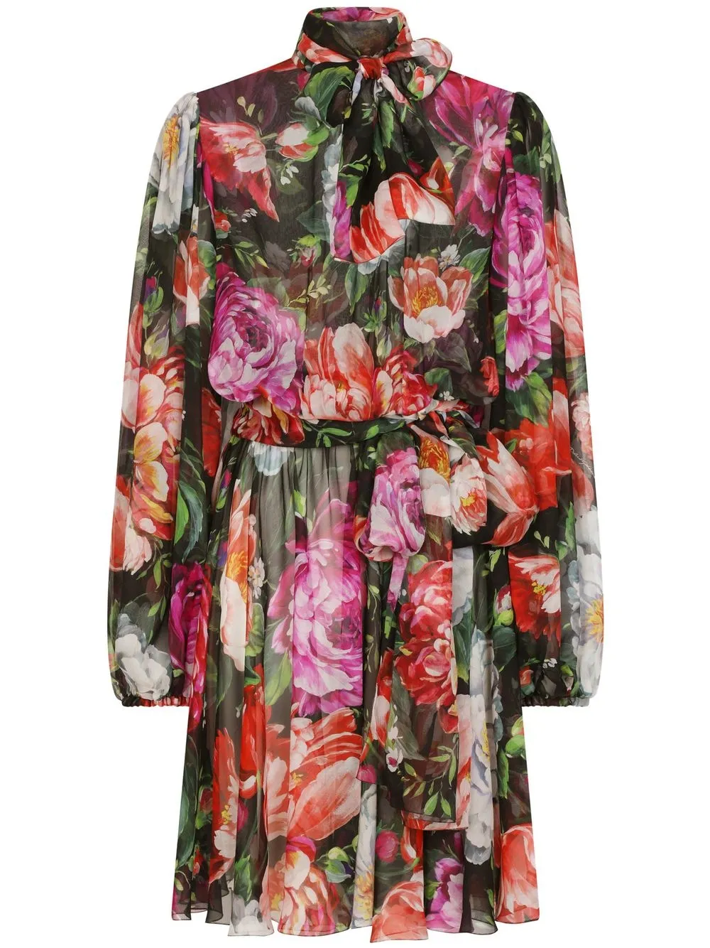 

Dolce & Gabbana floral-print silk chiffon dress - Black