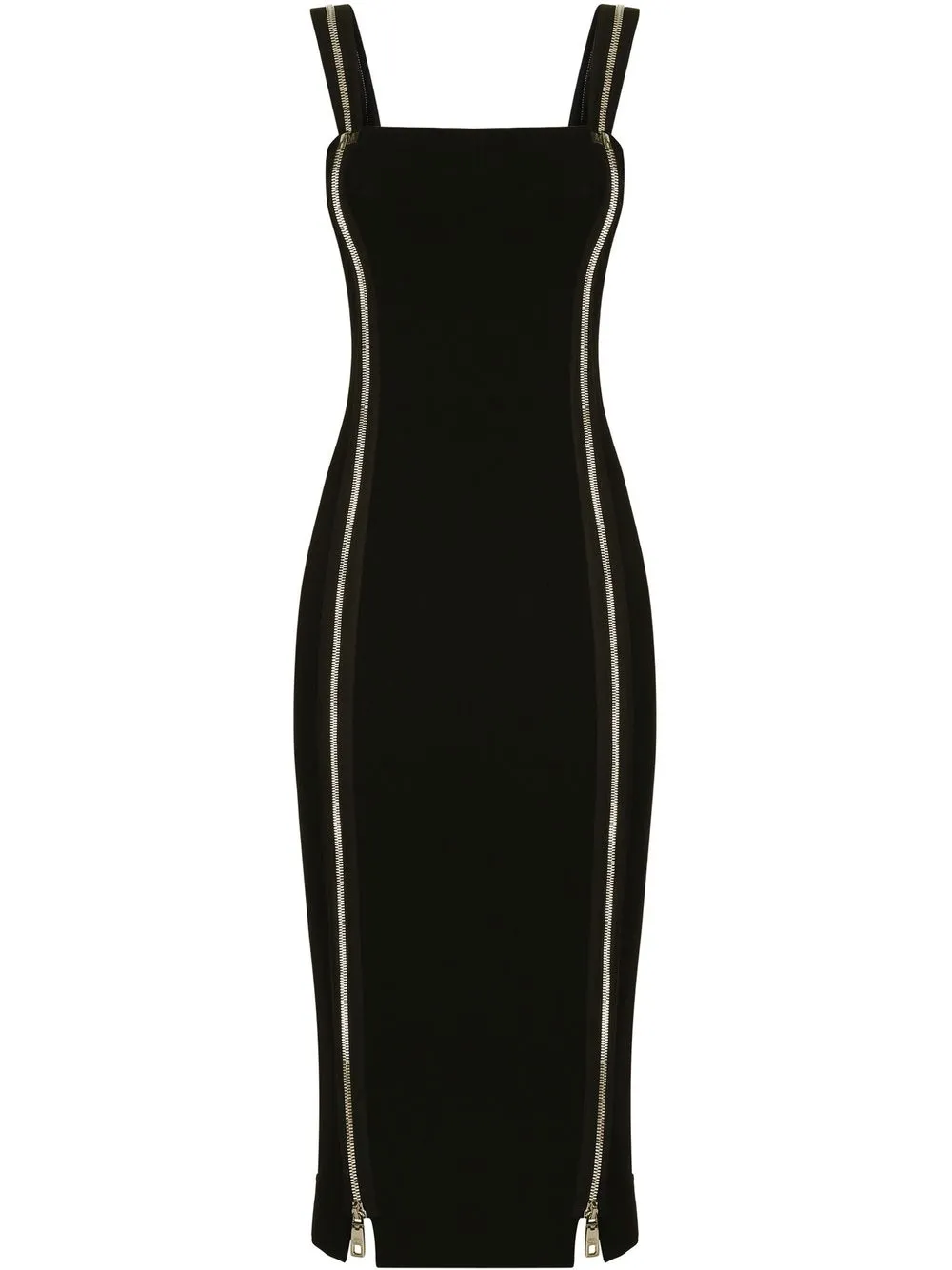 

Dolce & Gabbana zip-detail sleeveless midi dress - Black