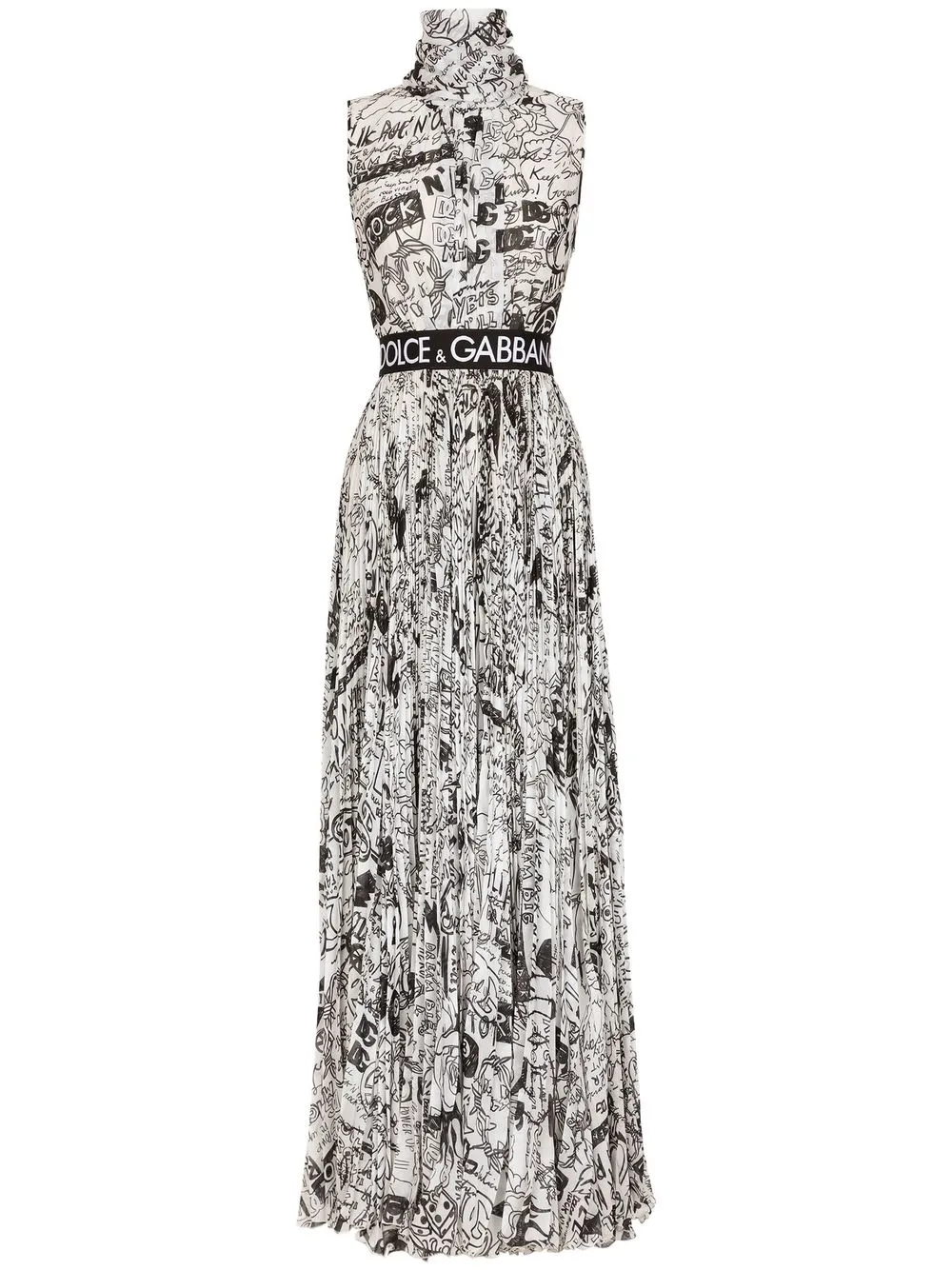 

Dolce & Gabbana logo-print roll-neck maxi dress - White