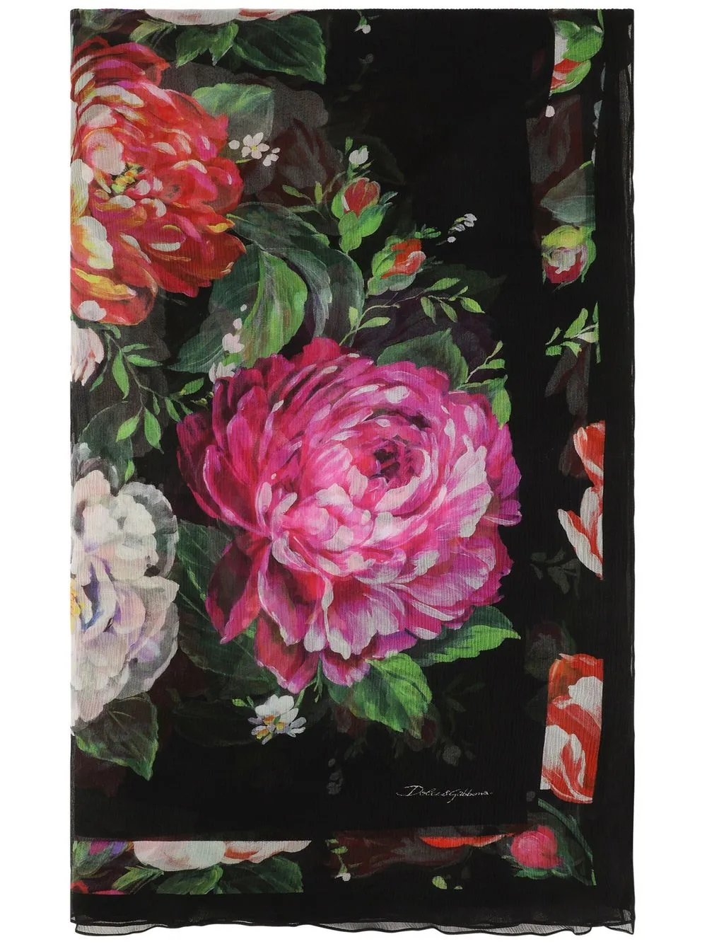 

Dolce & Gabbana floral-print 120x200cm silk scarf - Black