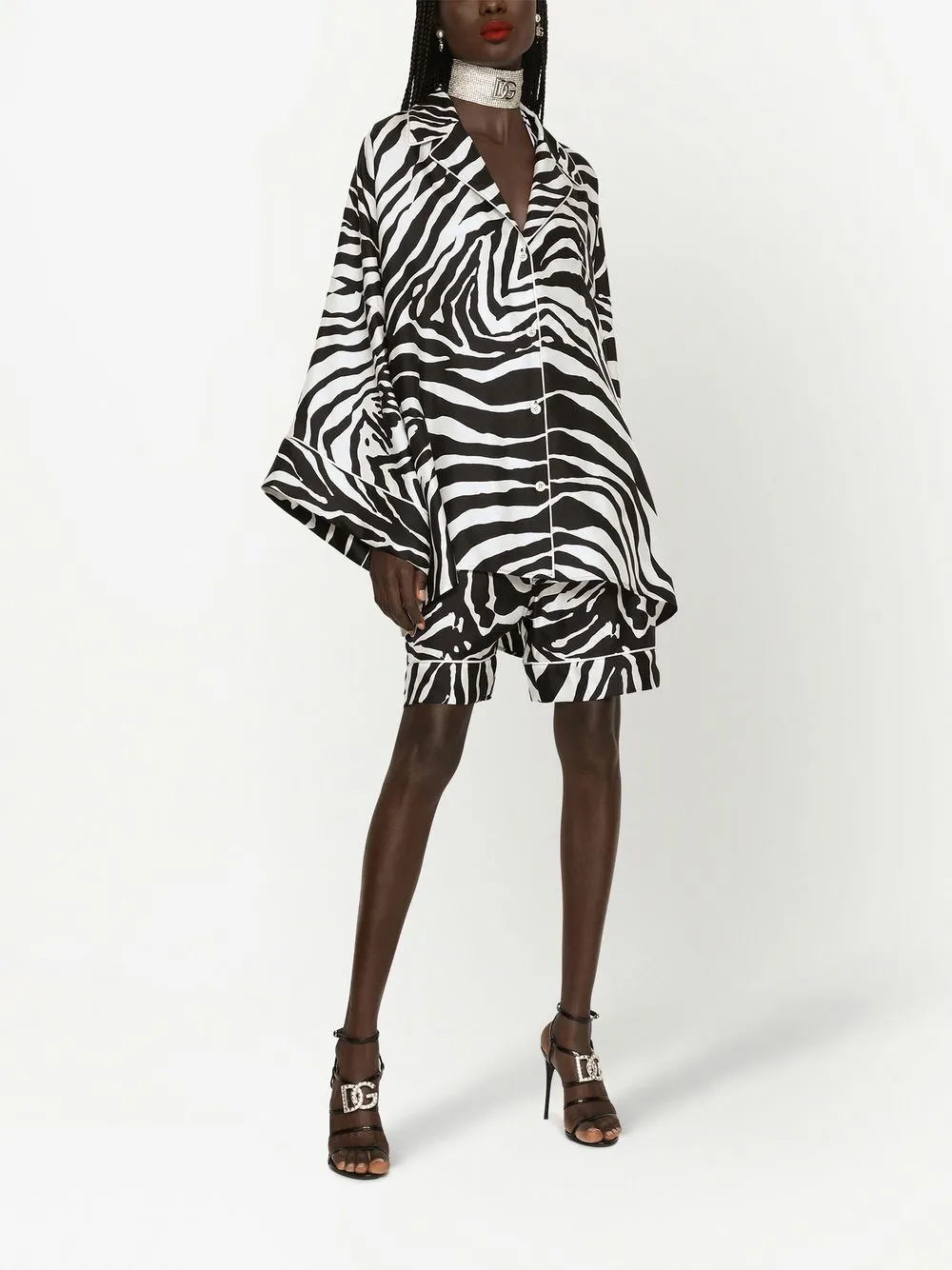  Dolce & Gabbana Shorts Mit Zebra Print   Schwarz 