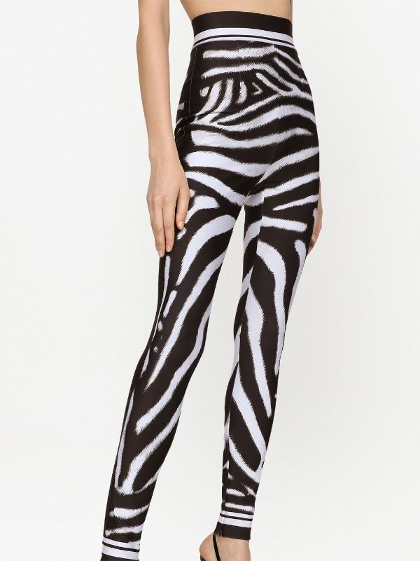 Black Zebra/Wave Print Embossed Leggings - Pokita