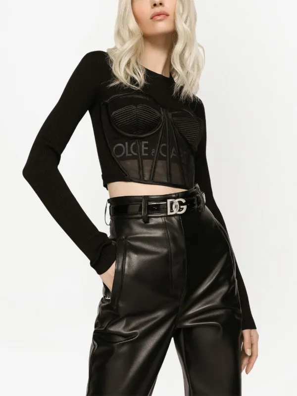 Dolce & Gabbana ファインリブ ビスチェ セーター | ブラック