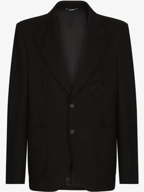Dolce & Gabbana heraldic-patch single-breasted blazer