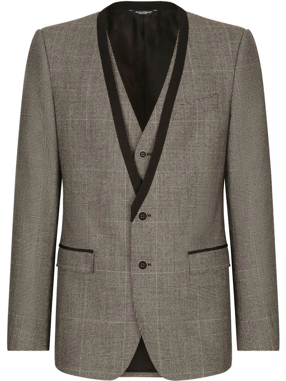 

Dolce & Gabbana layered check-patterned blazer - Neutrals