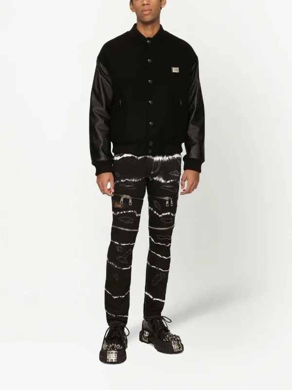 Dolce & Gabbana ドルチェ＆ガッバーナ レザーパネル ボンバー