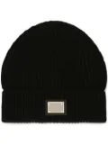 Dolce & Gabbana logo-tag cashmere beanie - Black
