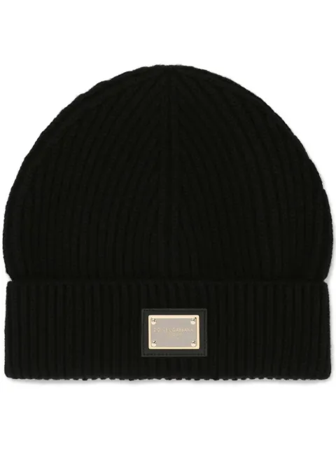 Dolce & Gabbana logo-tag cashmere beanie